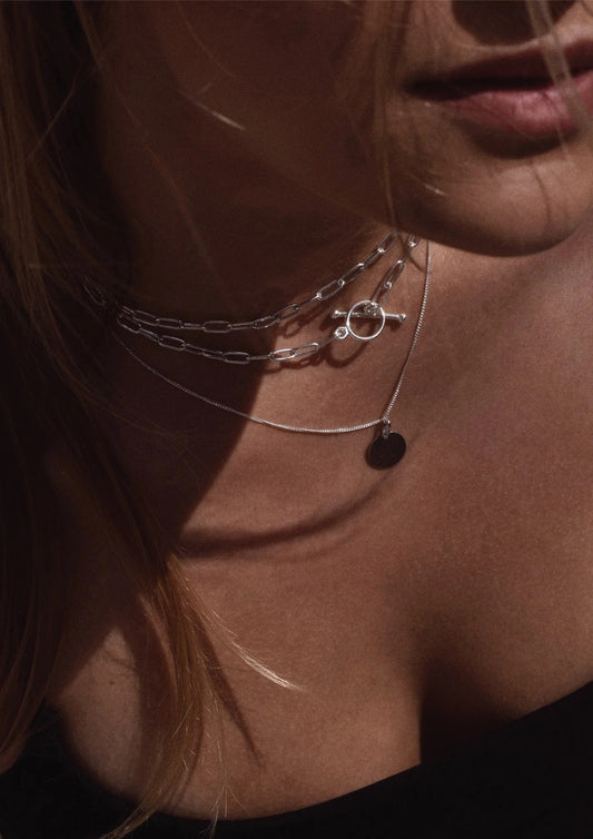 Paper Clip Choker - Silver