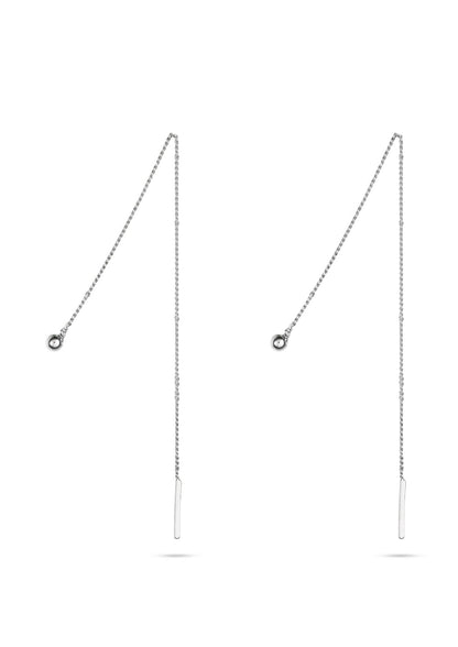 Pin Up Threader Chain Earrings - Silver