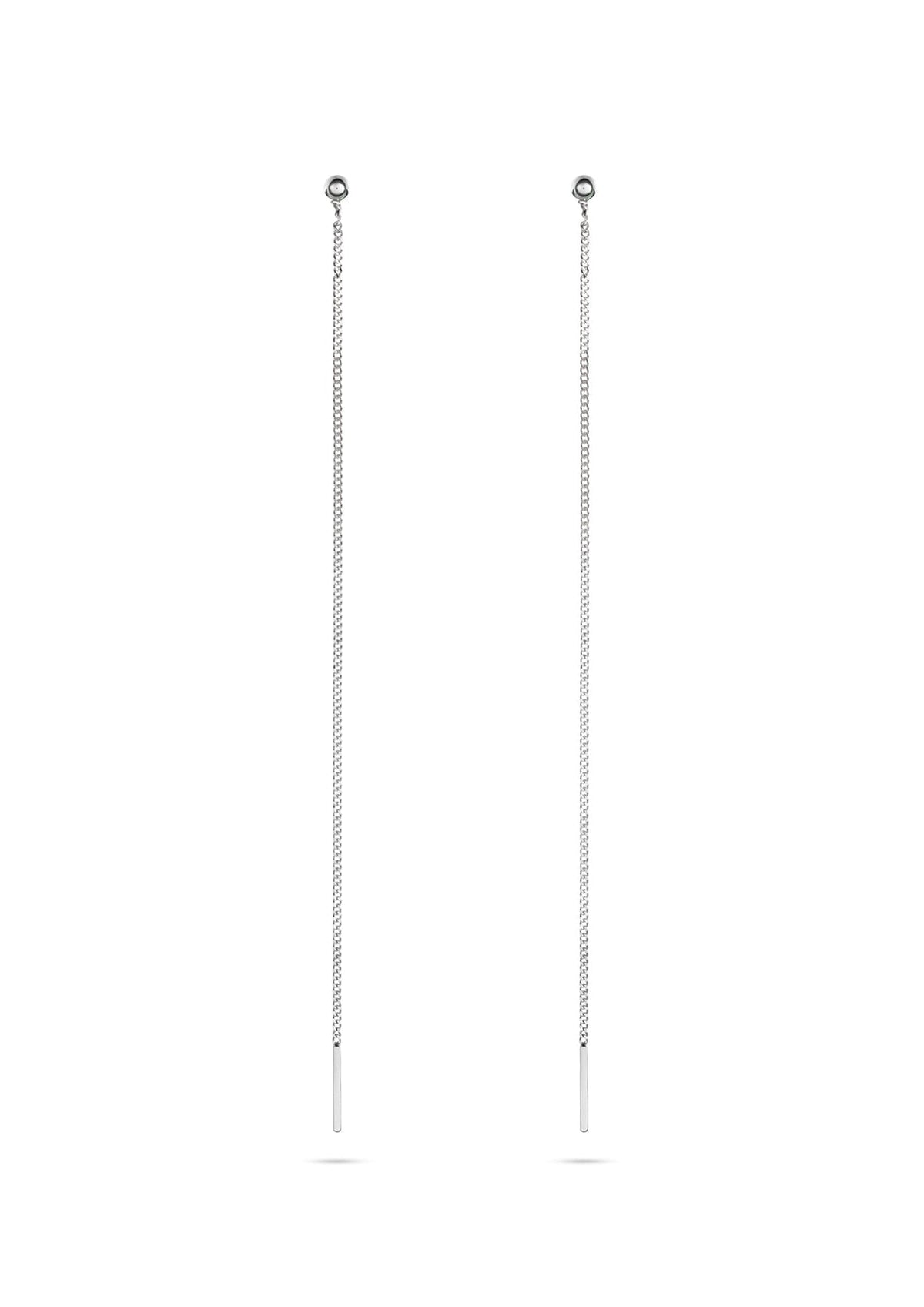 Pin Up Threader Chain Earrings - Silver